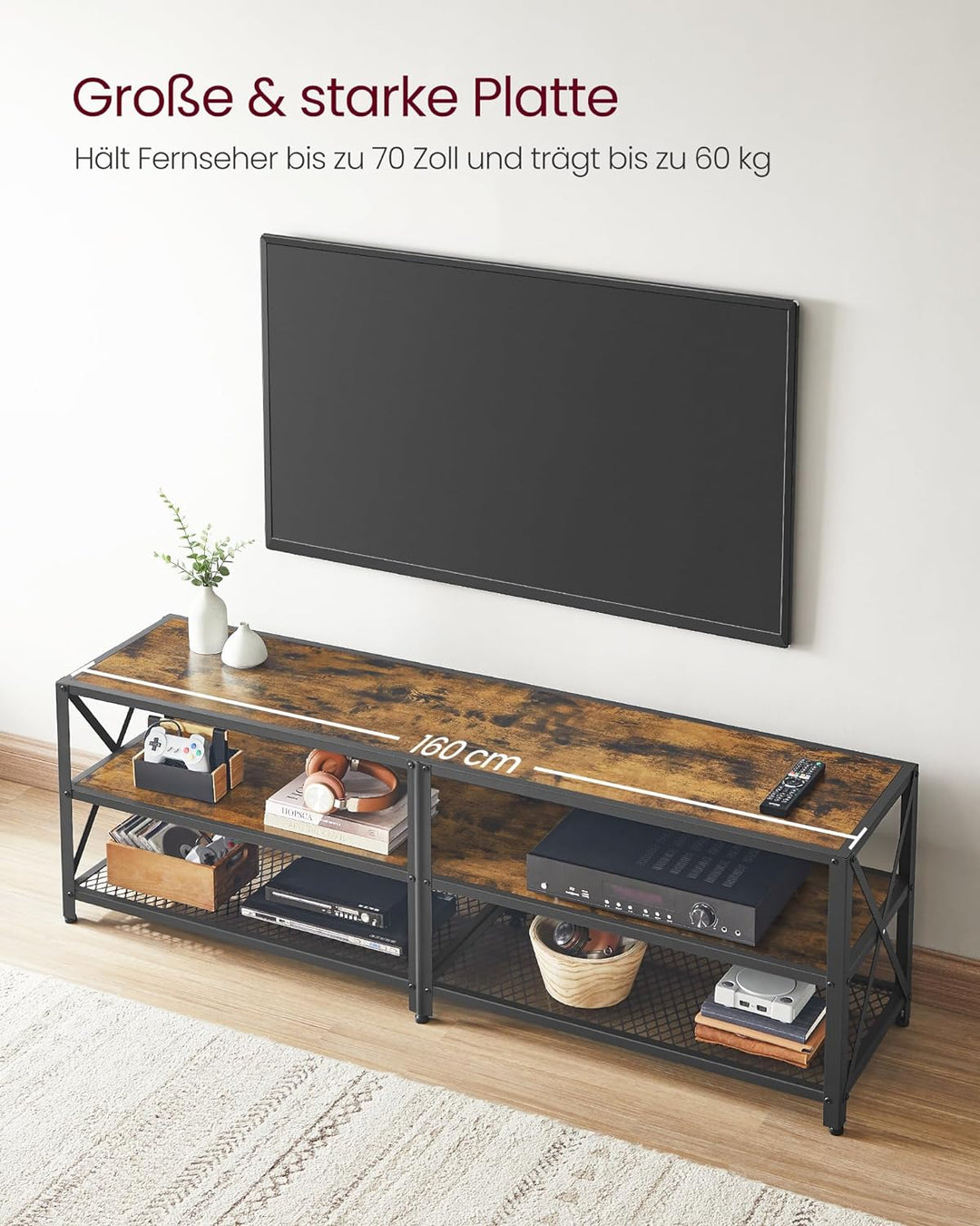 Modern Rustic Low Set Entertainment Unit | 160cm