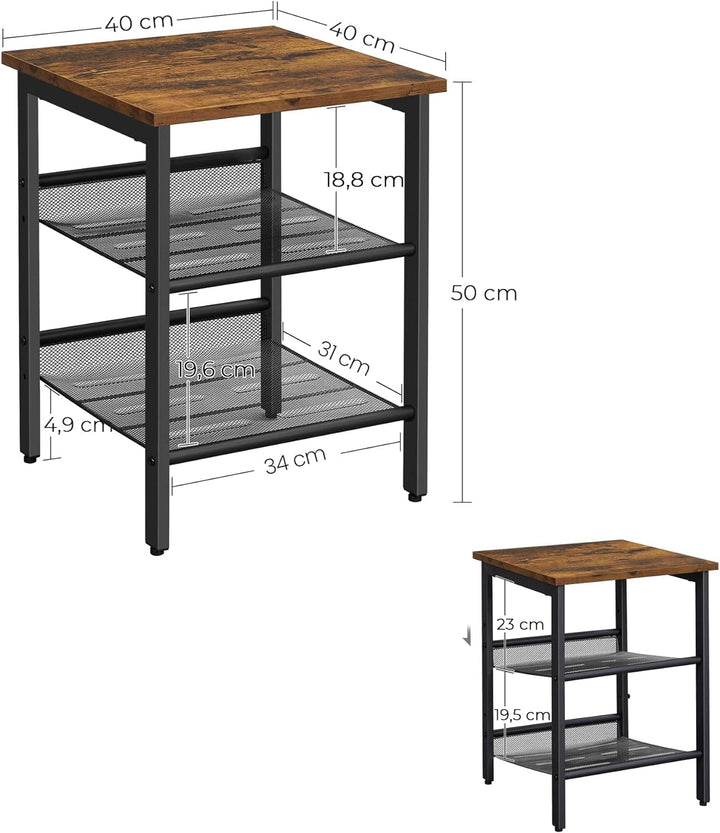 Modern Rustic (Set of 2) 3 Tier Bedside Tables