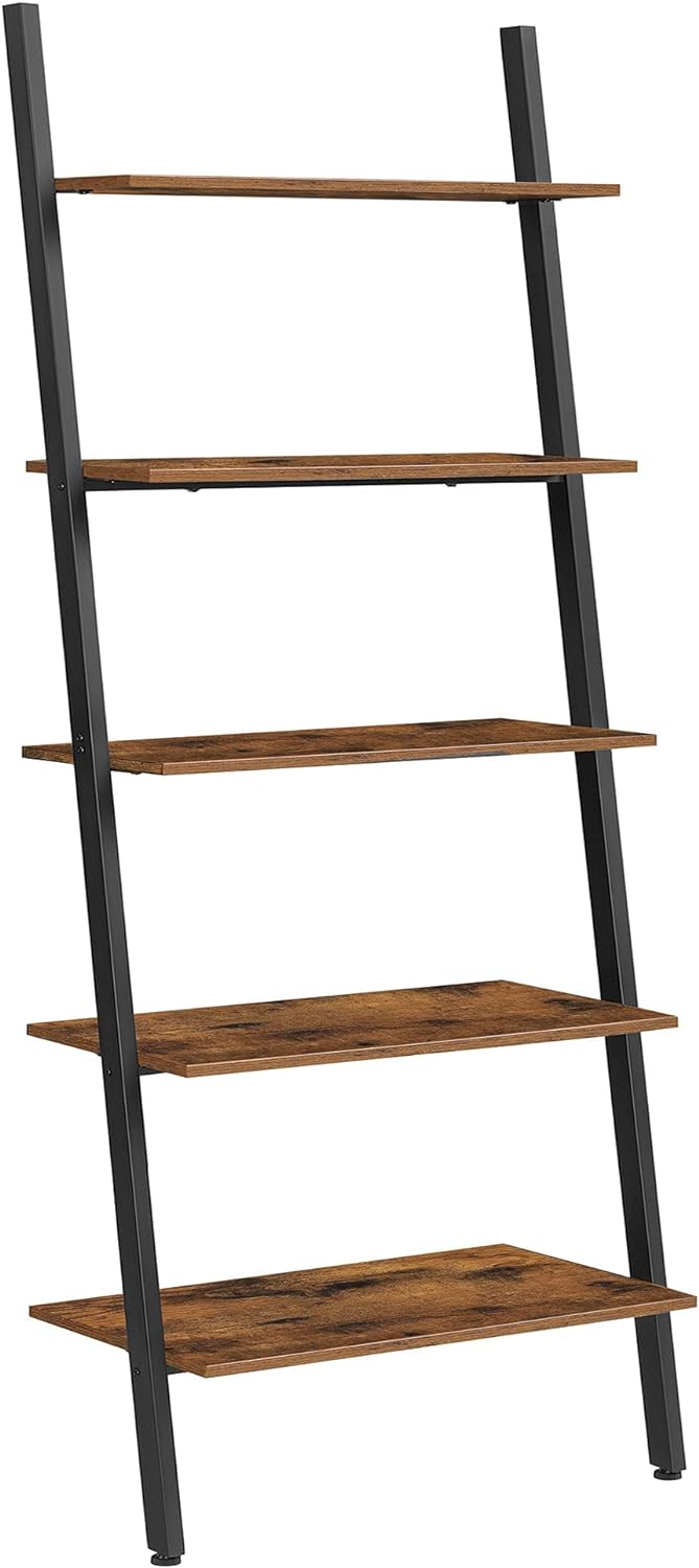 Modern Rustic 5-Tier Ladder Bookshelf