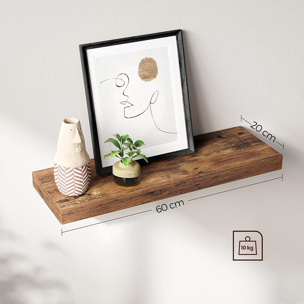 Modern Rustic Floating Wall Display Shelf