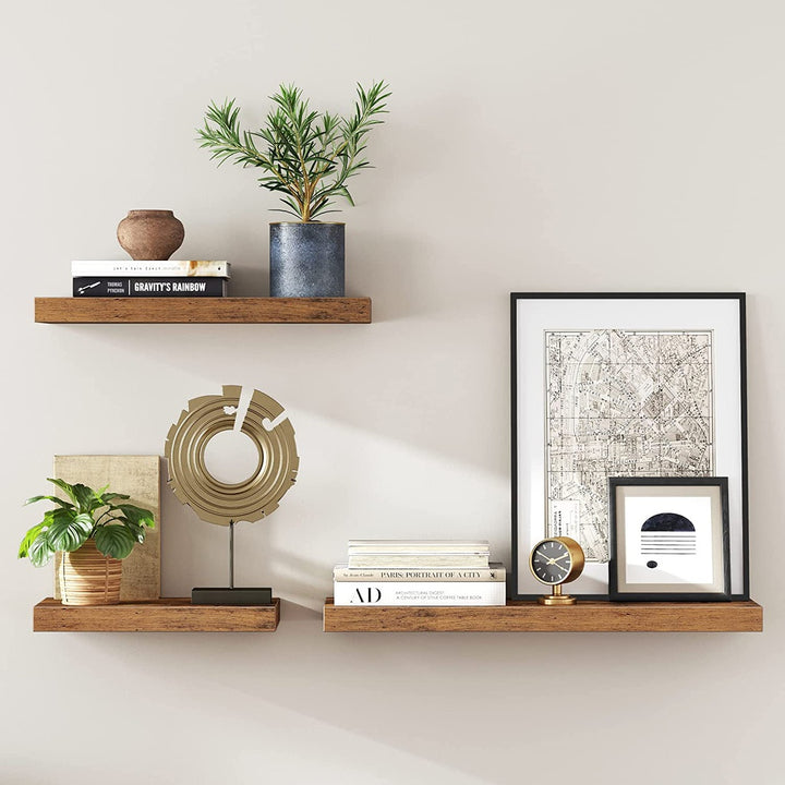 Modern Rustic Floating Wall Display Shelf