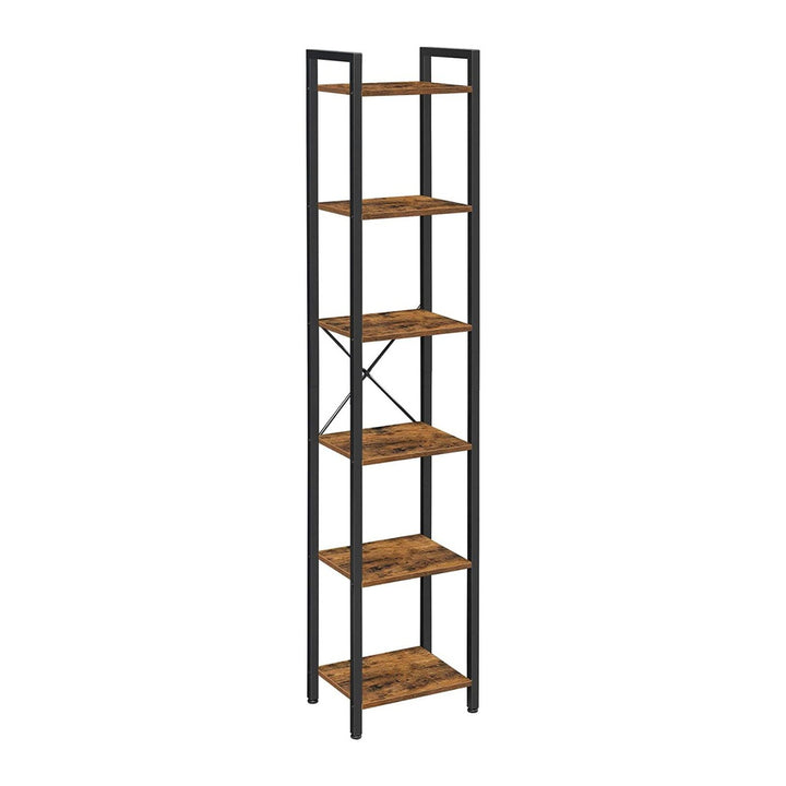 Modern Rustic 6 Tier Narrow Display Shelf