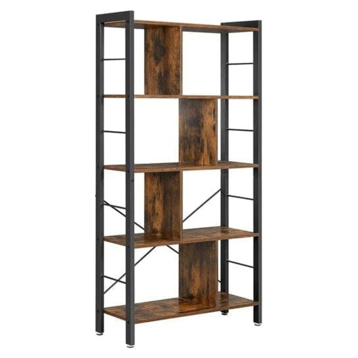 Modern Rustic Series 4 Tier Bookshelf Display Stand - Rustic Brown Homecoze