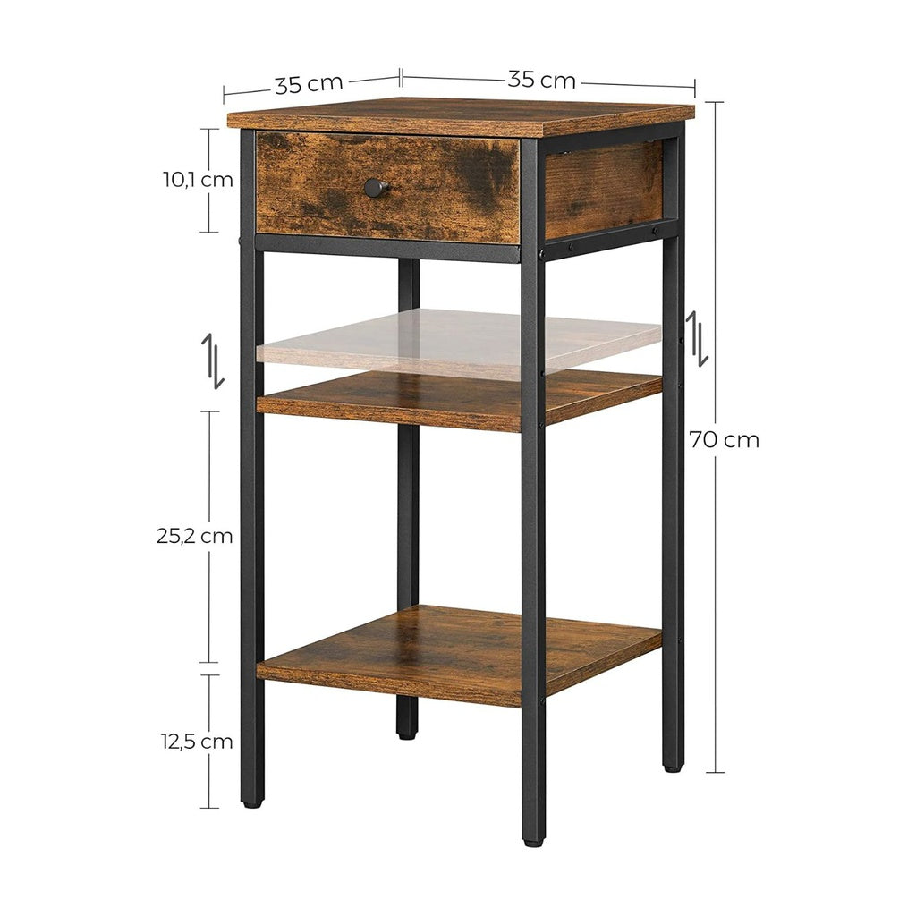 Modern Rustic Side Table with Drawer