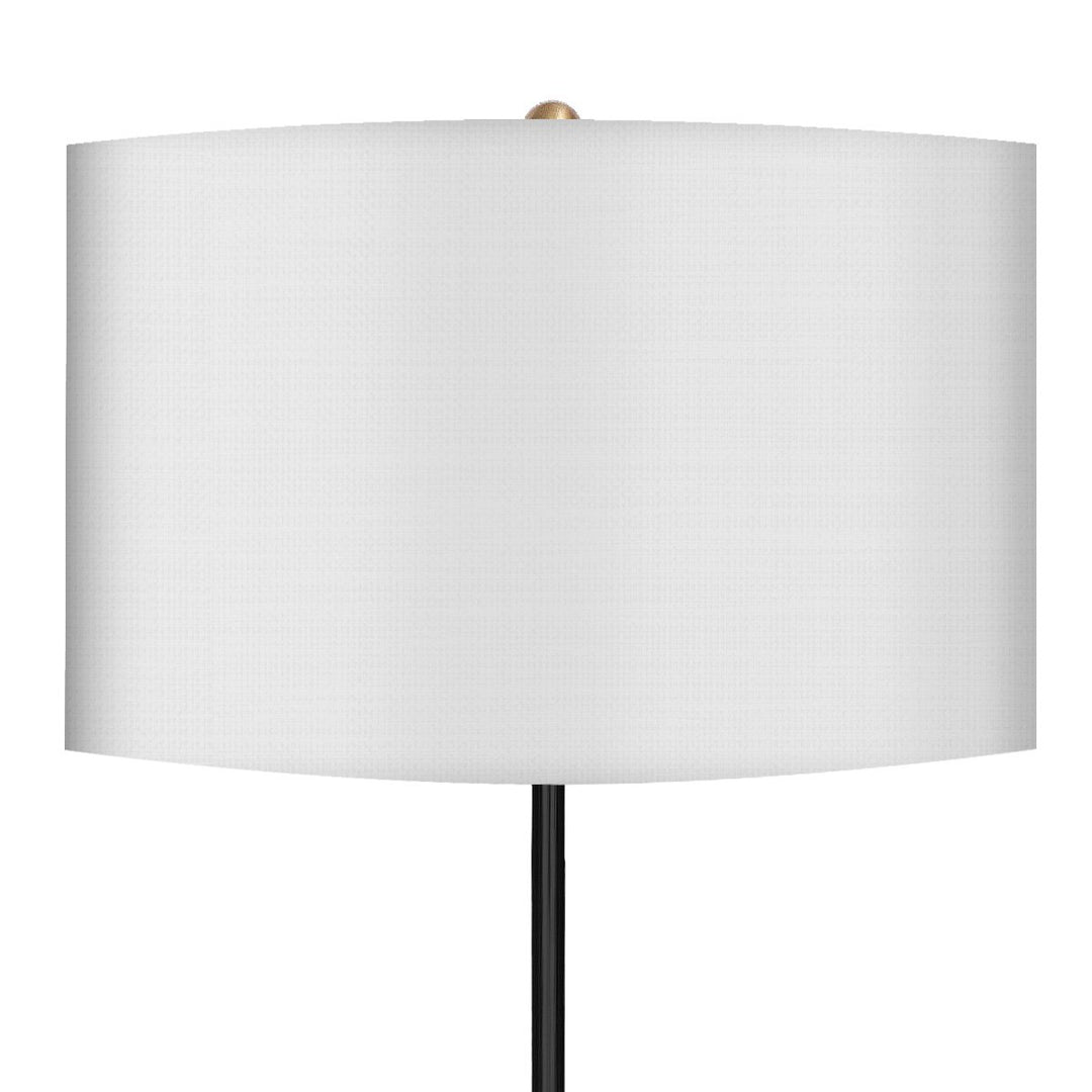 Metal Floor Lamp Brushed Brass Finish with White Shade