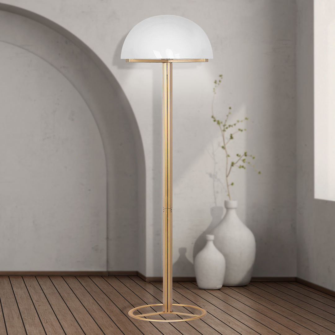 Metal Floor Lamp with White Acrylic Shade