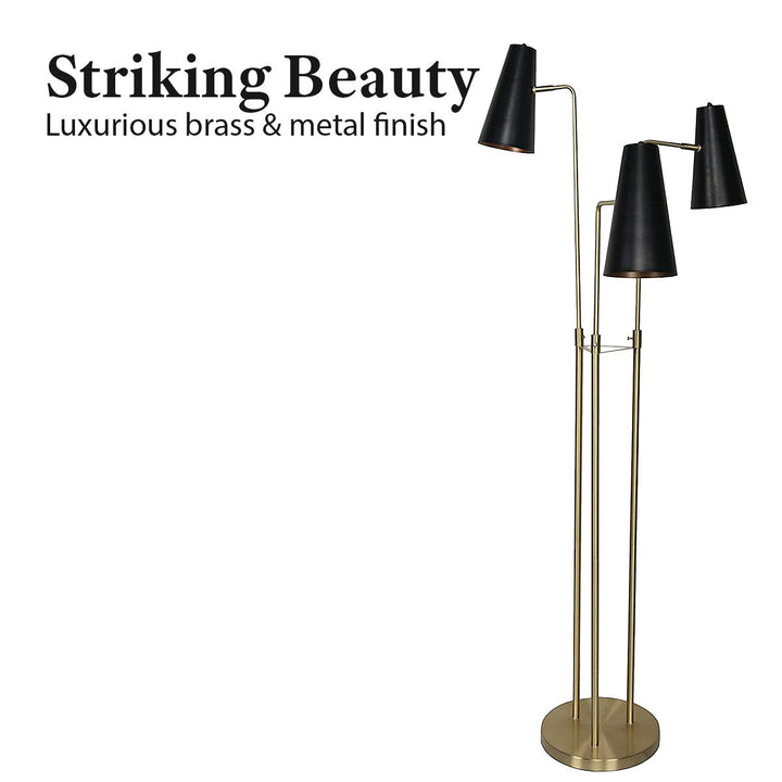 Three Metal Shade Floor Lamp