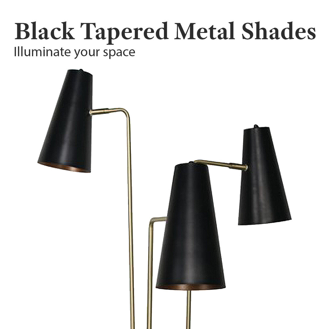 Three Metal Shade Floor Lamp