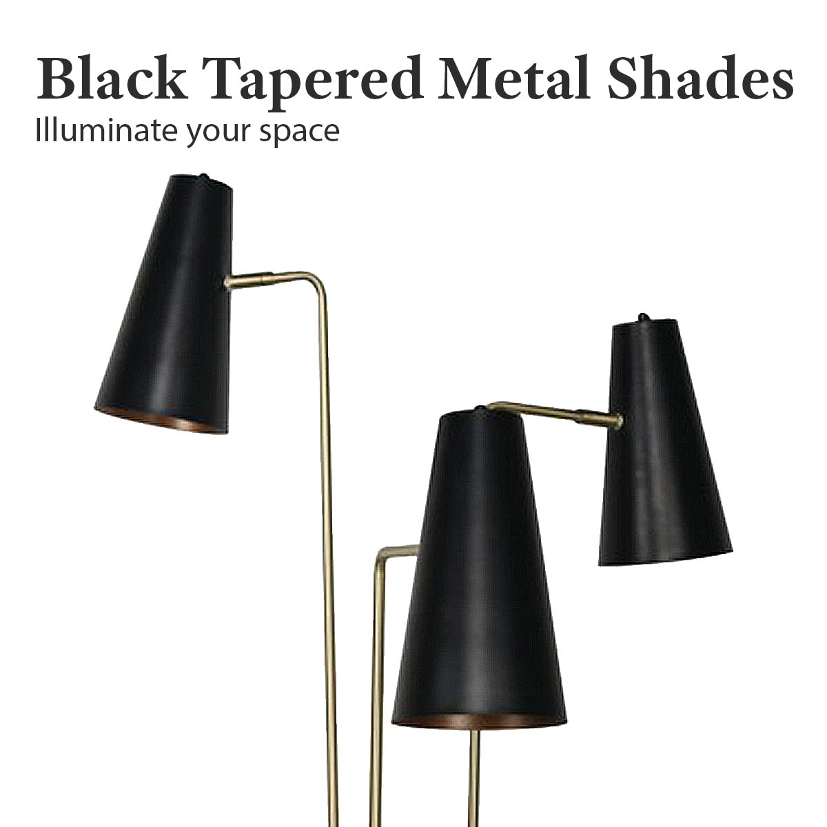 Three Metal Shade Floor Lamp - Homecoze