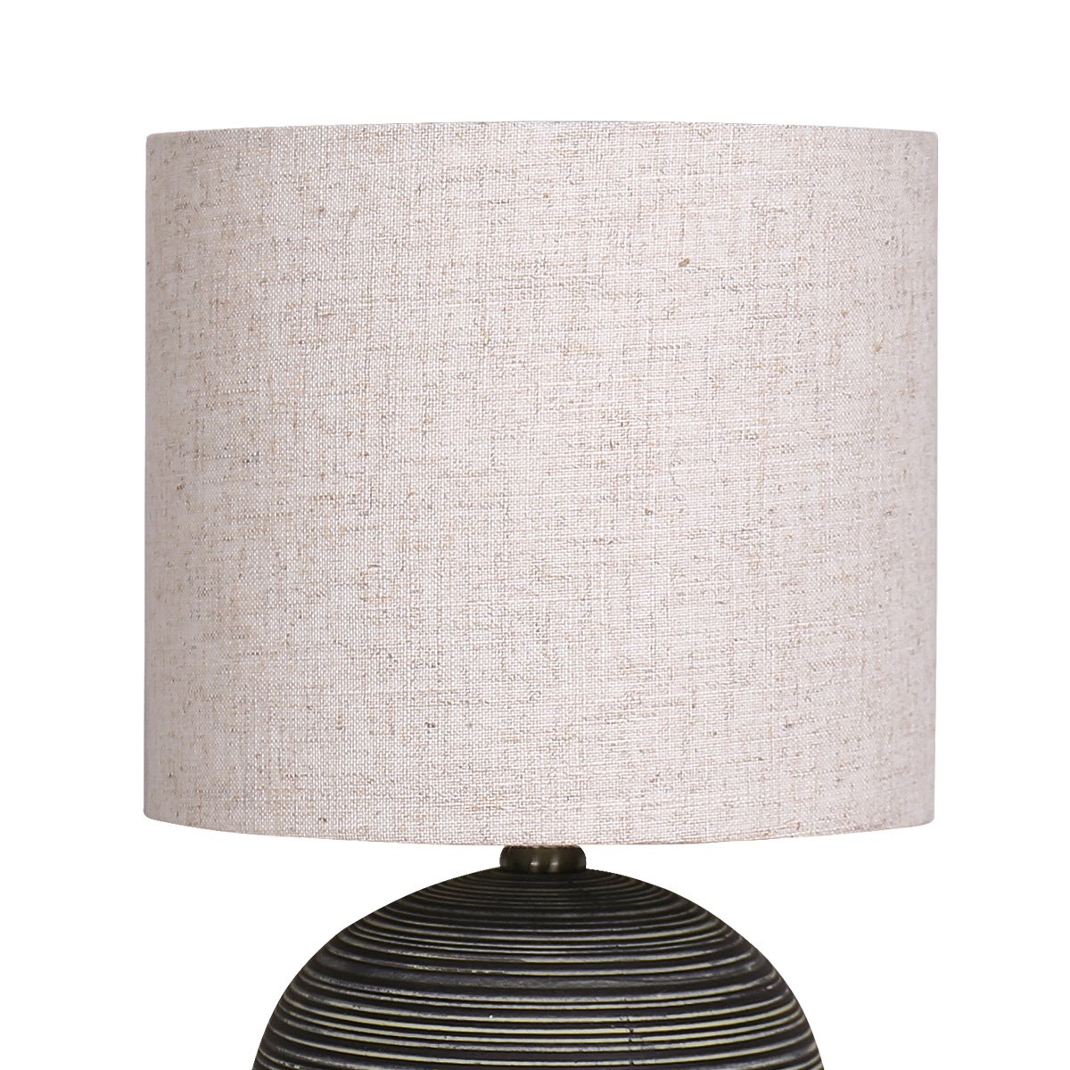Ceramic Table Lamp With Striped Pattern In Antique Black - Homecoze