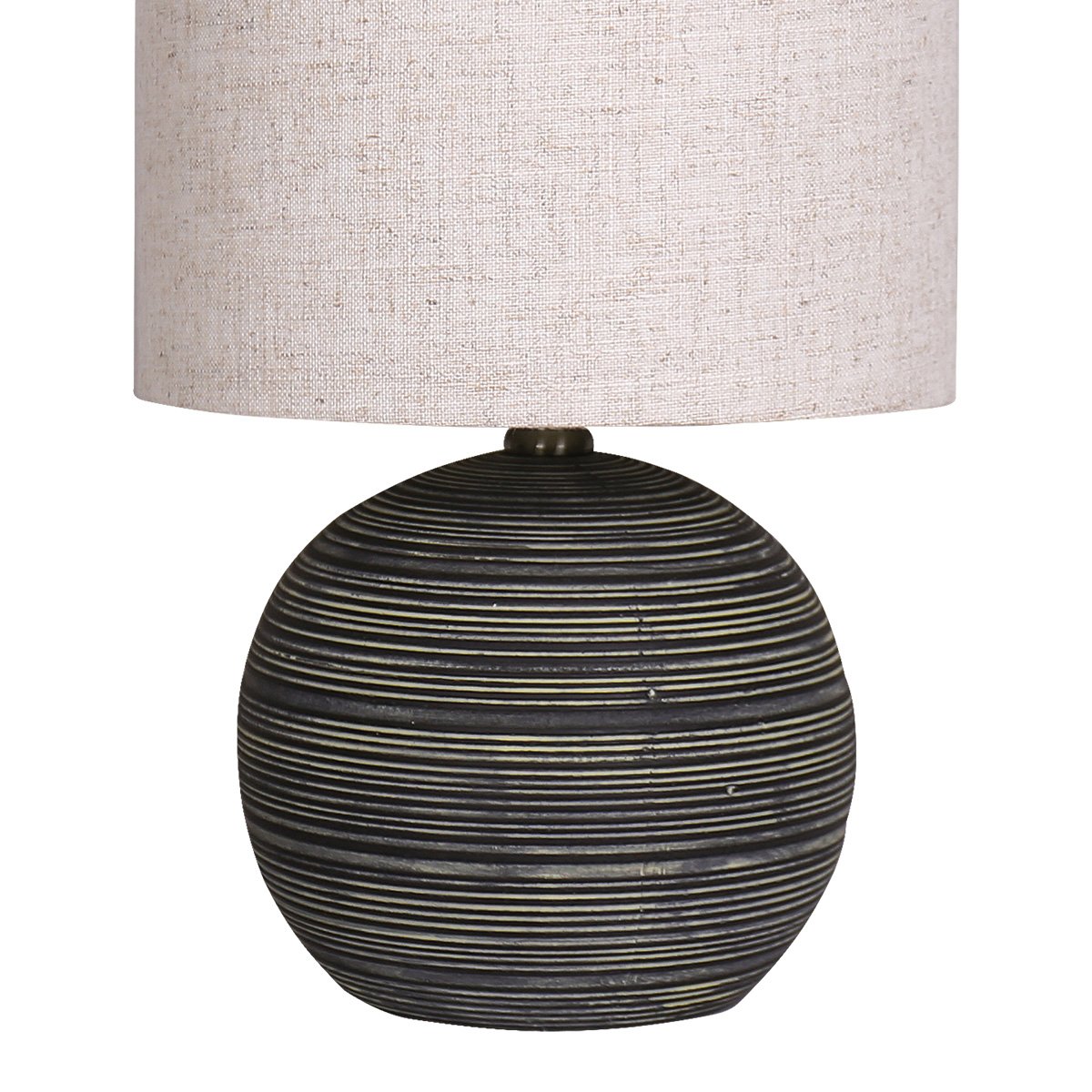 Ceramic Table Lamp With Striped Pattern In Antique Black - Homecoze