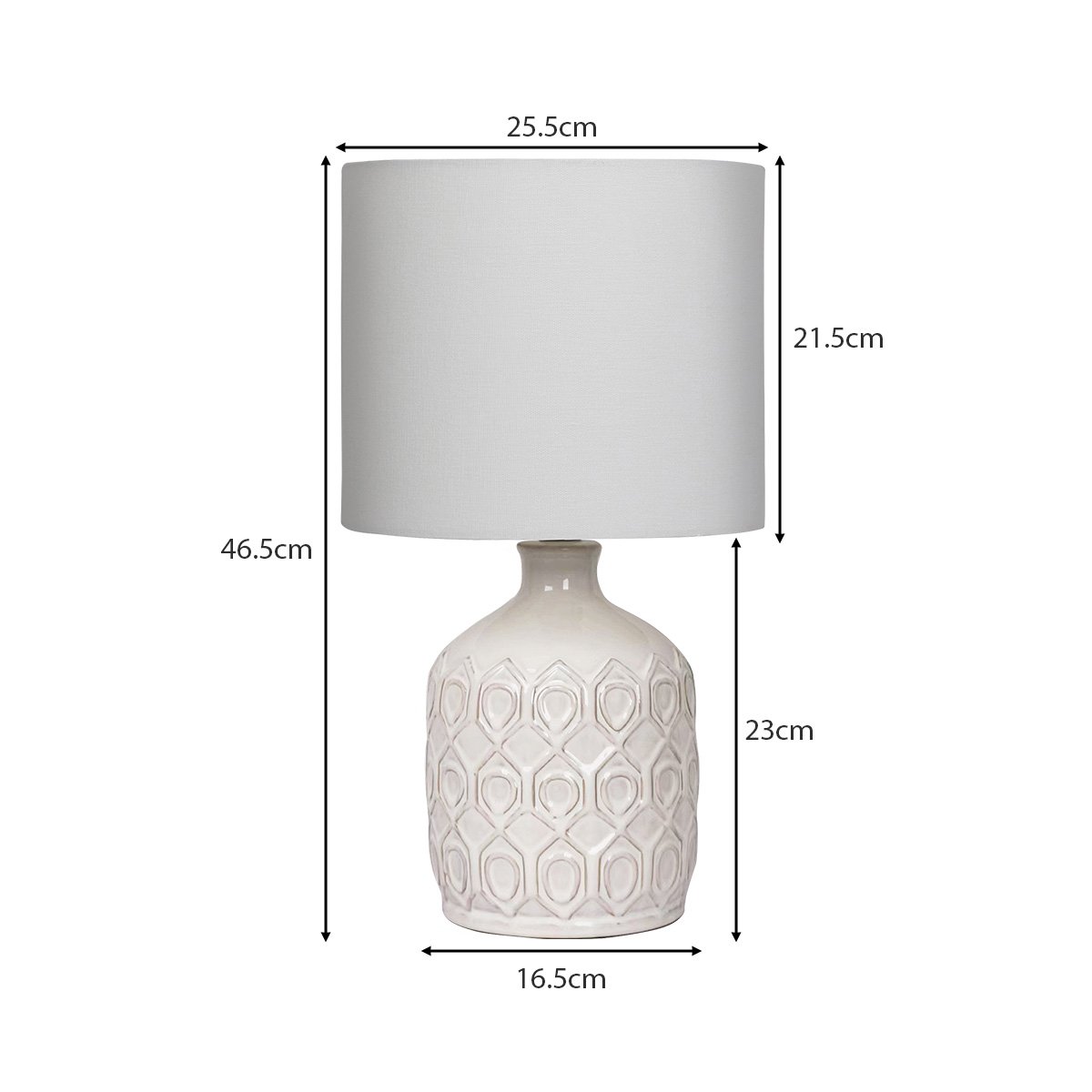 Ceramic Table Lamp In Cream - Homecoze