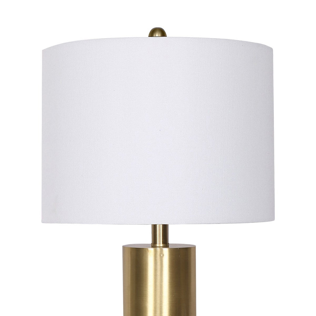 Metal and Marble Table Lamp in Black