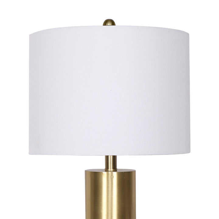 Metal and Marble Table Lamp in Black