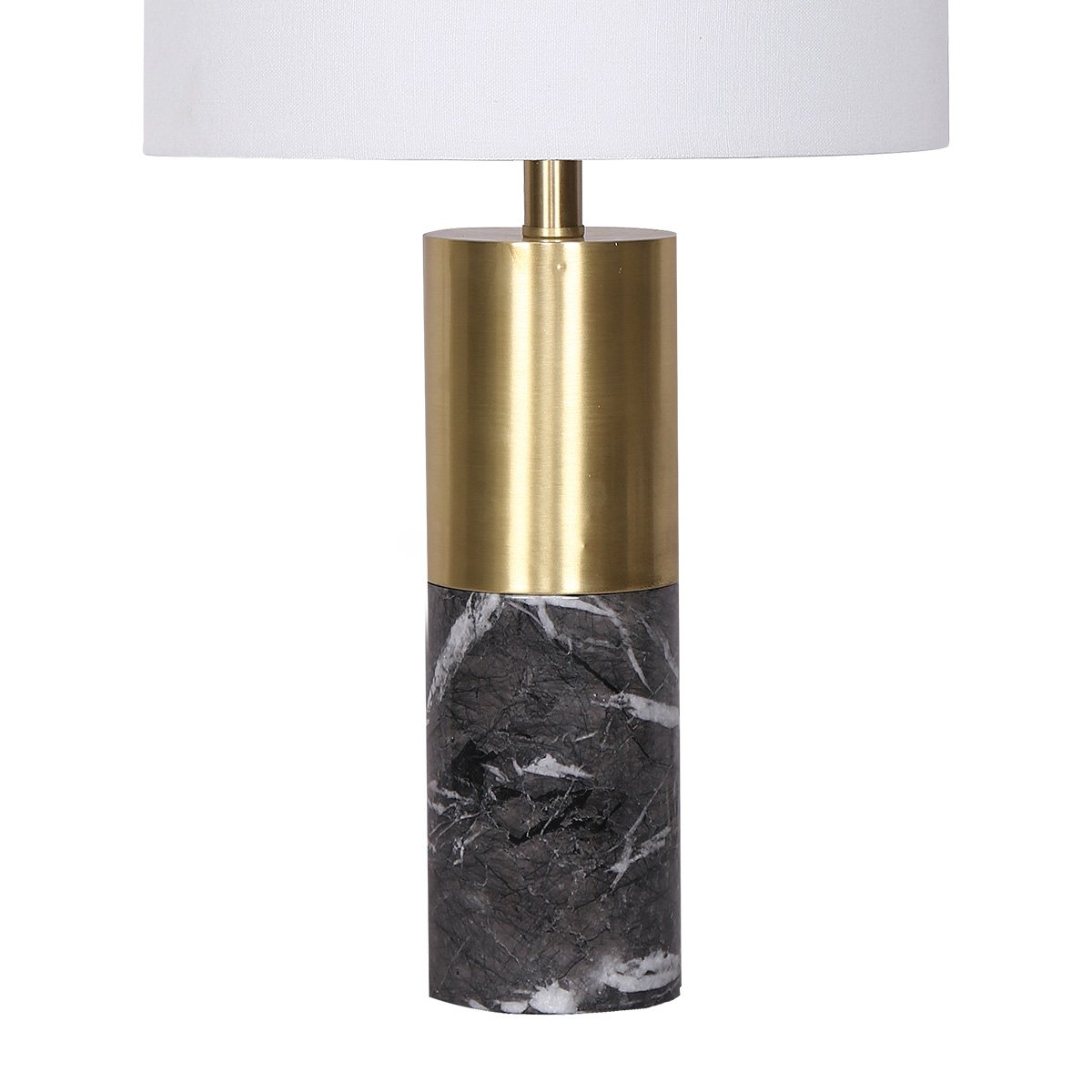 Metal and Marble Table Lamp in Black - Homecoze