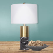 Metal and Marble Table Lamp in Black - Homecoze