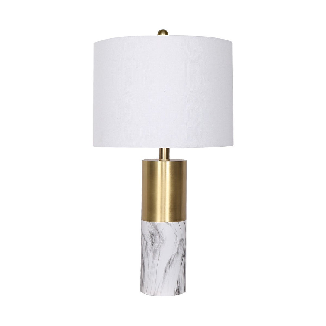 Metal And Marble Table Lamp - White