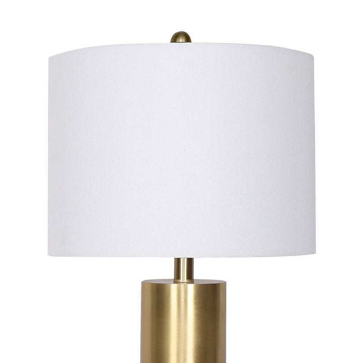 Metal And Marble Table Lamp - White