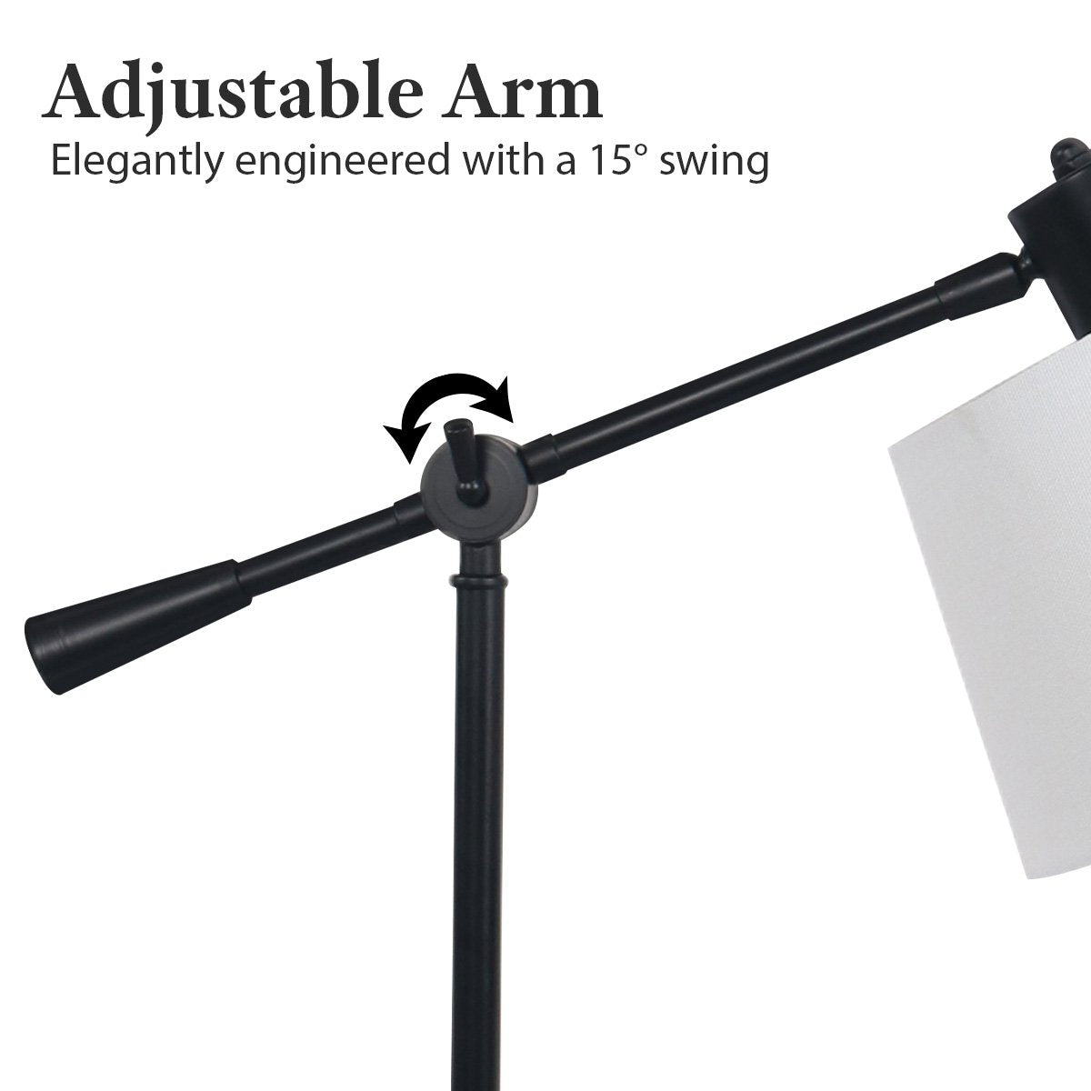Adjustable Metal Table Lamp In Black - Homecoze