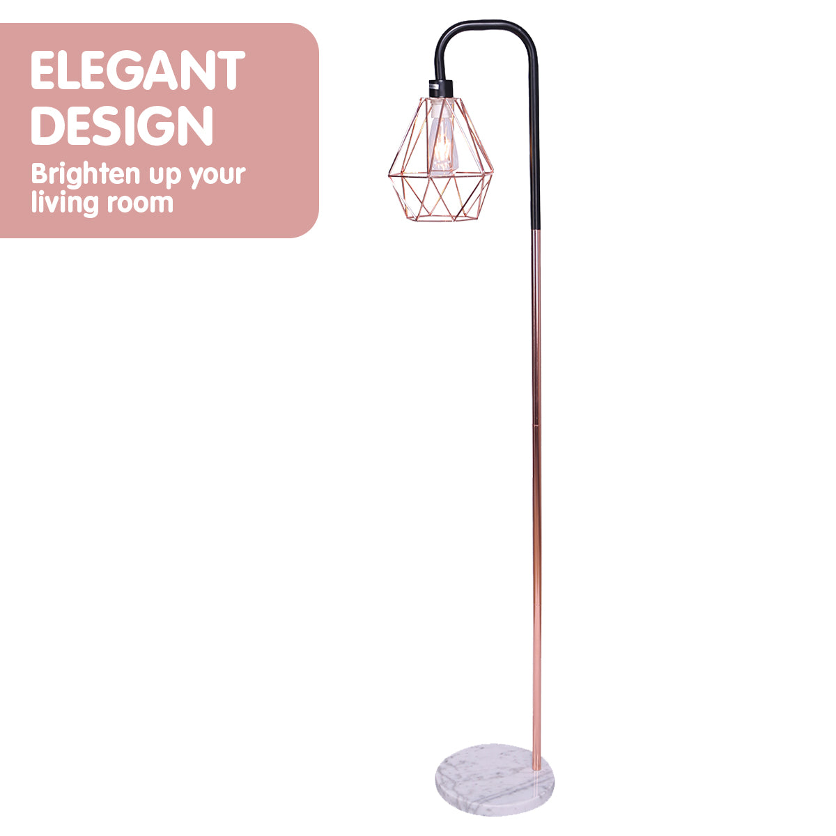 Grey and rose gold deals floor lamp