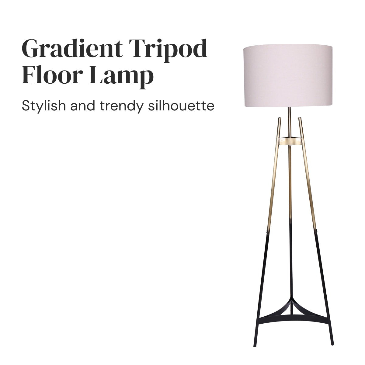 Metal Tripod Electric Floor Lamp Gradient Finish - Homecoze