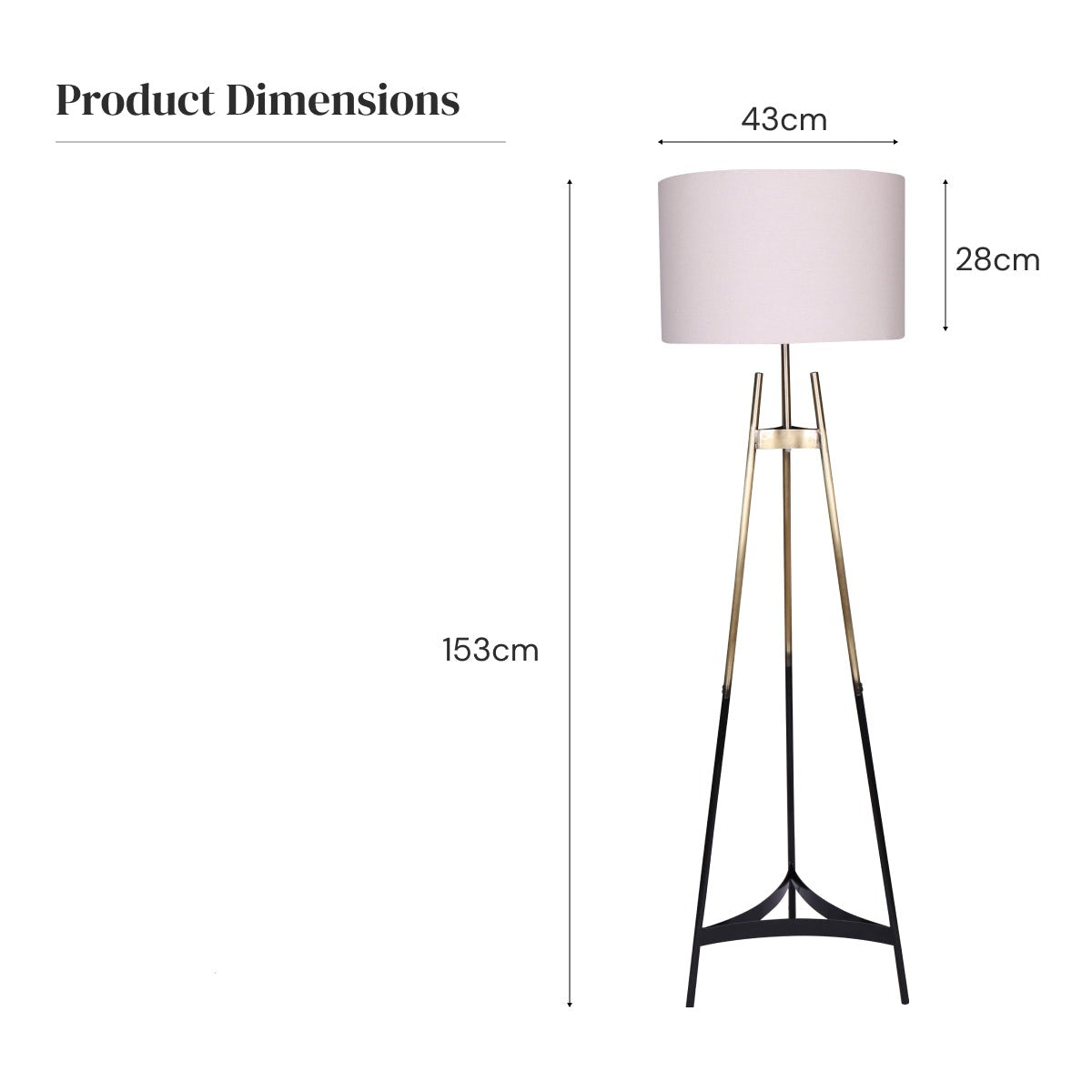 Metal Tripod Electric Floor Lamp Gradient Finish - Homecoze