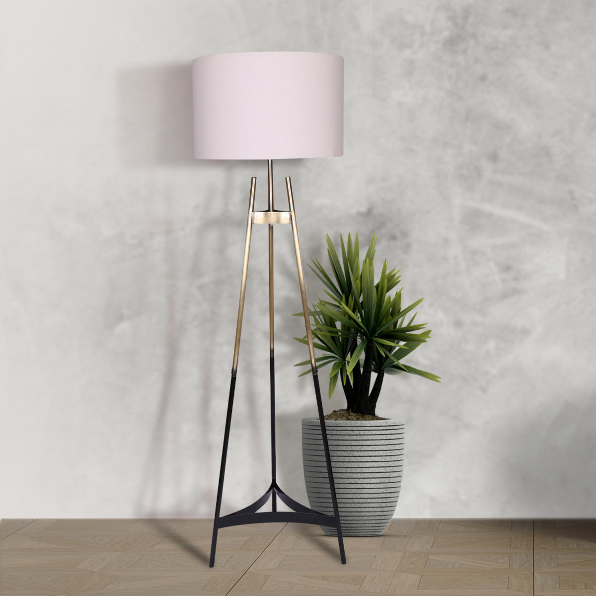 Metal Tripod Electric Floor Lamp Gradient Finish - Homecoze