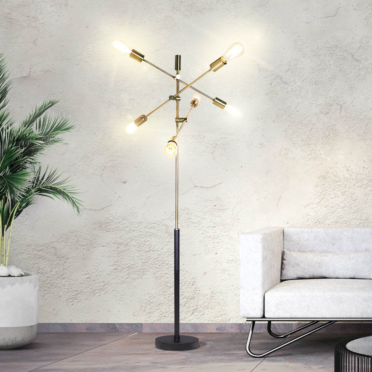 6-Light Metal Sputnik Floor Lamp - Homecoze