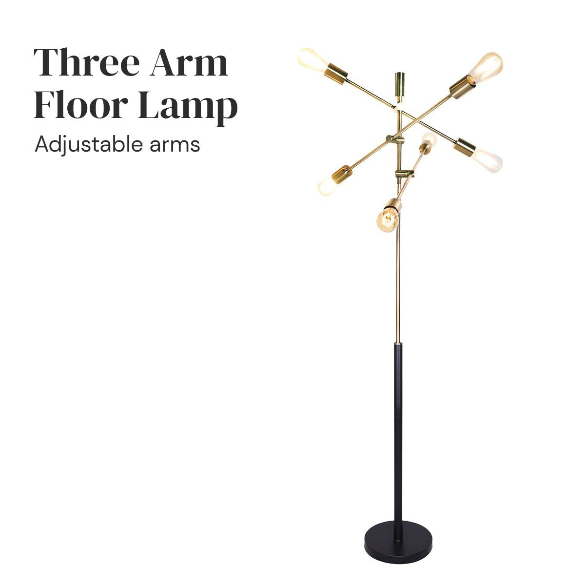 6-Light Metal Sputnik Floor Lamp - Homecoze