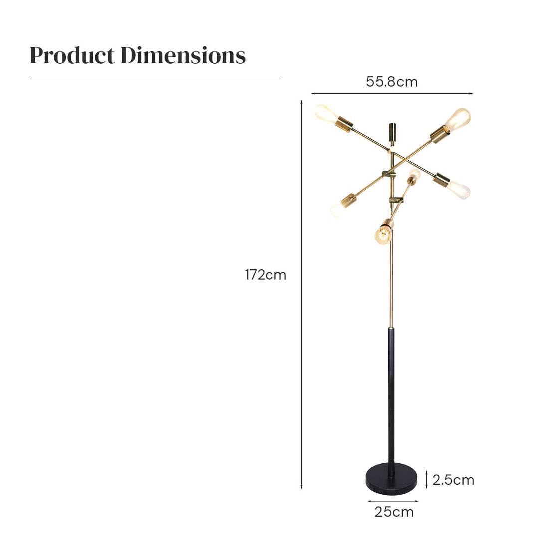 6-Light Metal Sputnik Floor Lamp