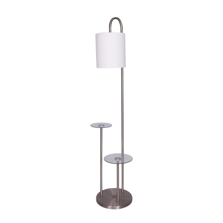 Metal Floor Lamp with Glass Shelves