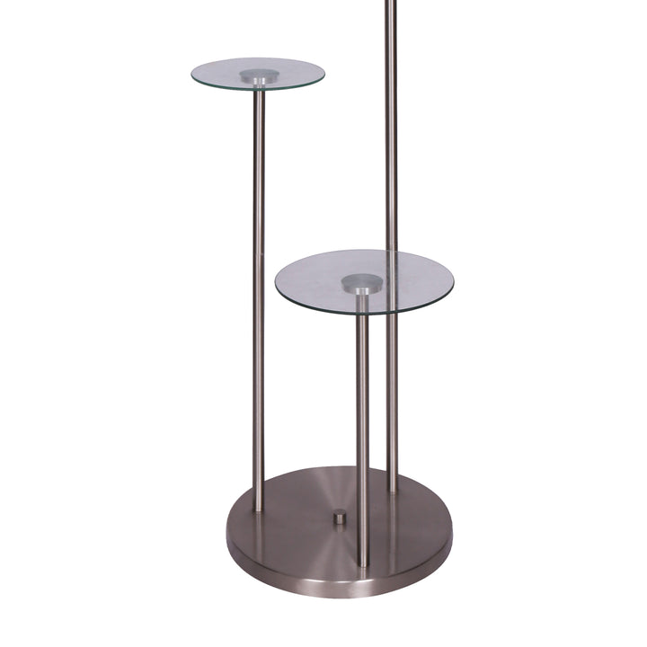 Metal Floor Lamp with Glass Shelves