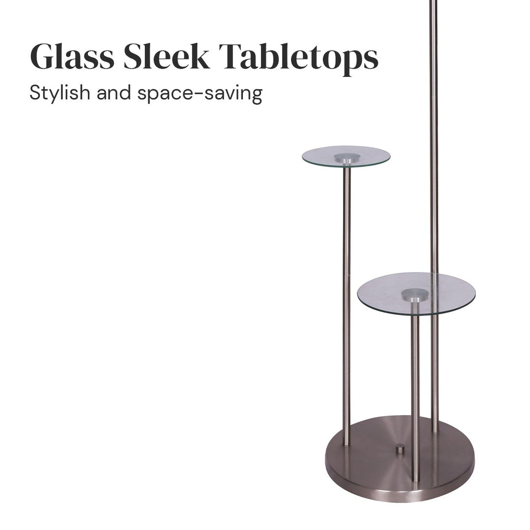 Metal Floor Lamp with Glass Shelves