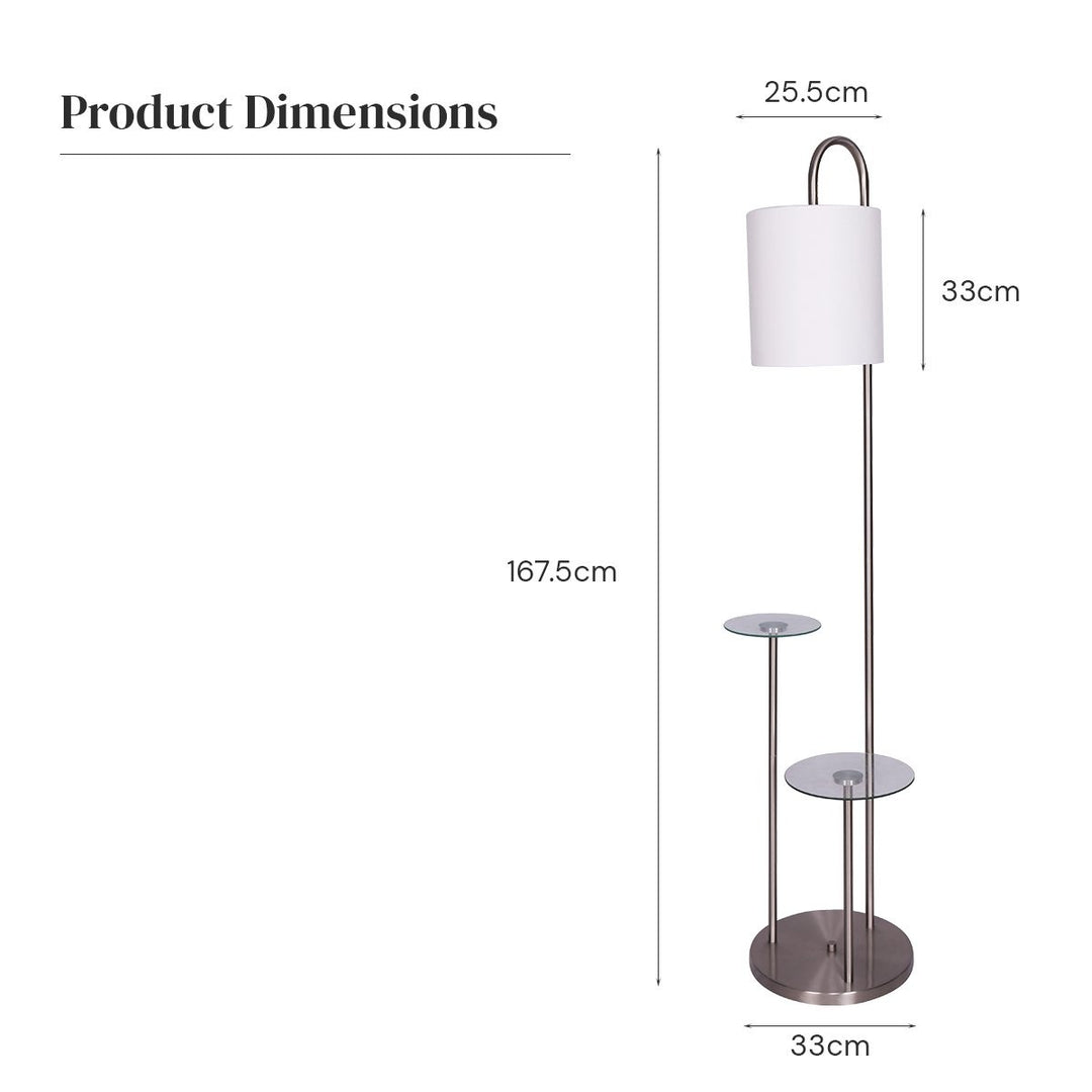 Metal Floor Lamp with Glass Shelves