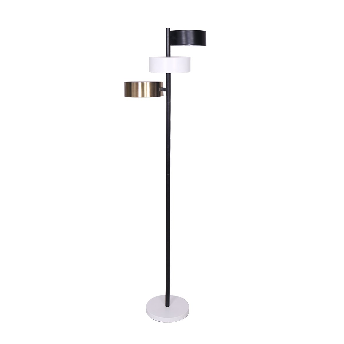 Metal Floor Lamp with 3 Swirl Shades - Homecoze