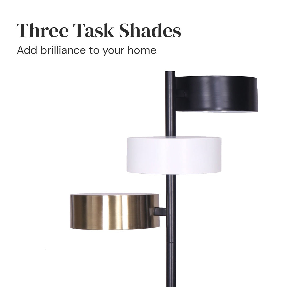 Metal Floor Lamp with 3 Swirl Shades - Homecoze