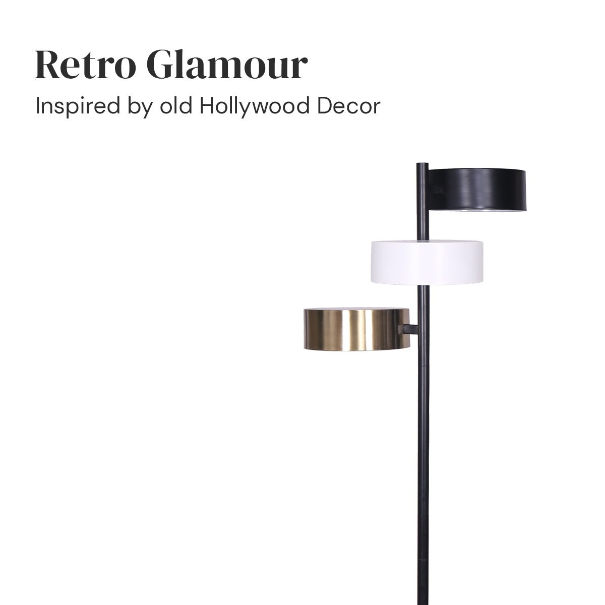 Metal Floor Lamp with 3 Swirl Shades - Homecoze