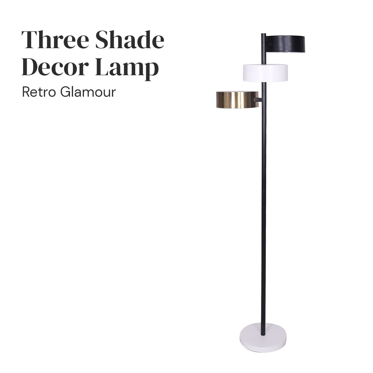 Metal Floor Lamp with 3 Swirl Shades - Homecoze