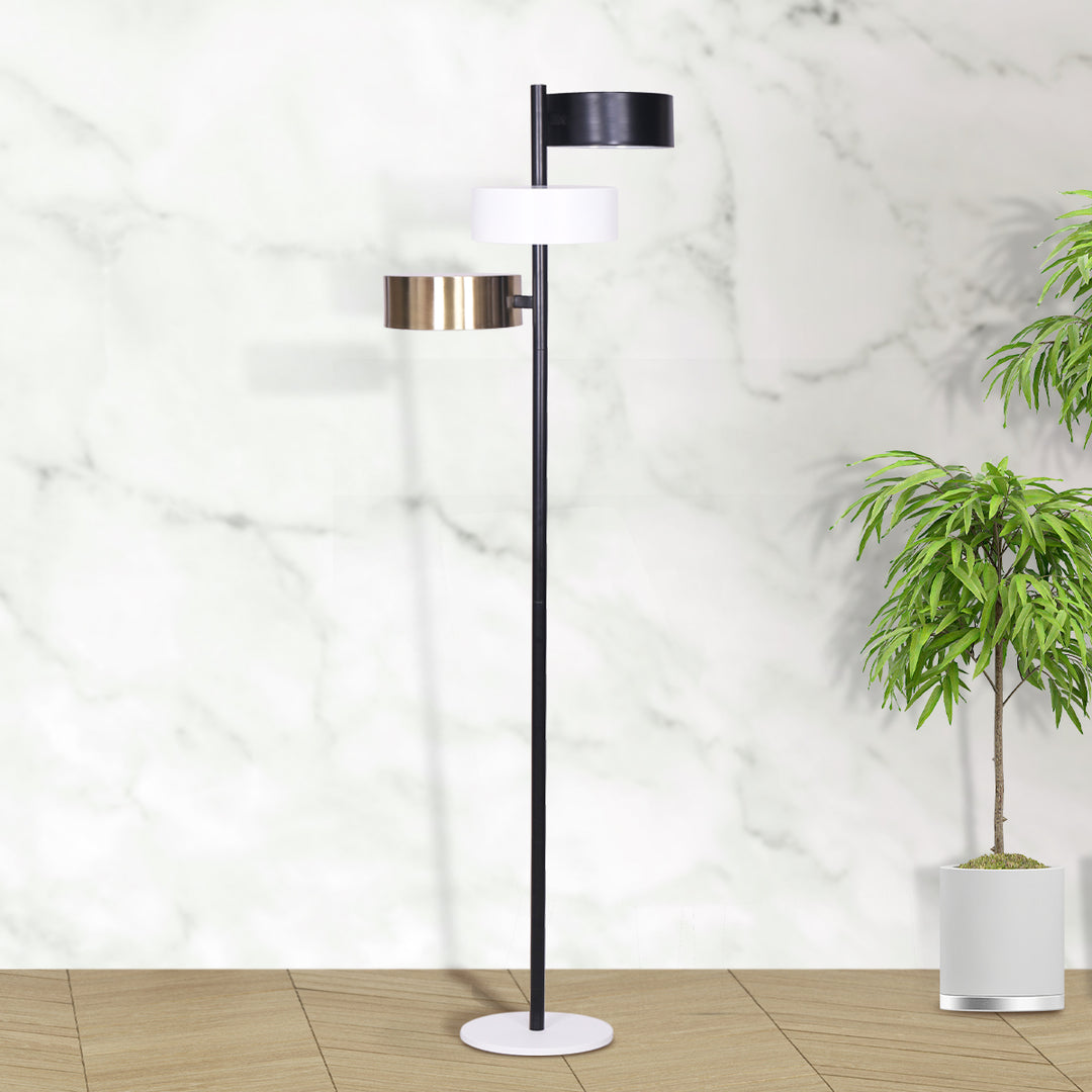 Metal Floor Lamp with 3 Swirl Shades