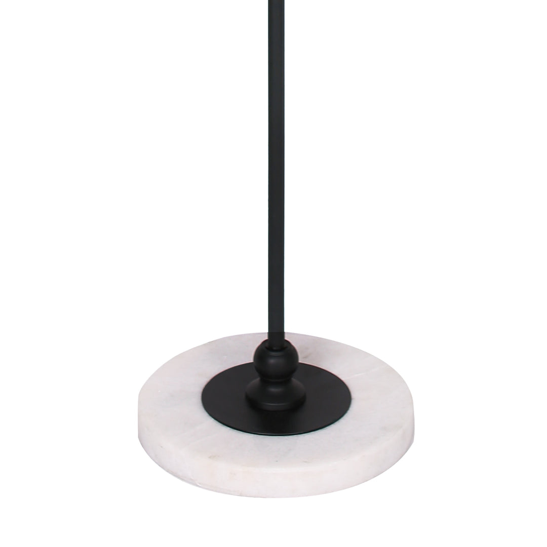 Metal Floor Lamp with Marble Base & Off-White Shade