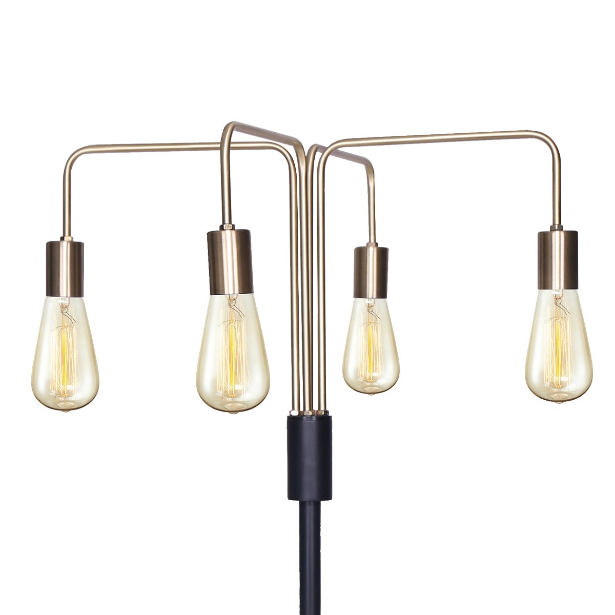 Modern Exposed Bulb 4-Arm Industrial Light Floor Lamp - Homecoze