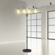 Modern Exposed Bulb 4-Arm Industrial Light Floor Lamp - Homecoze