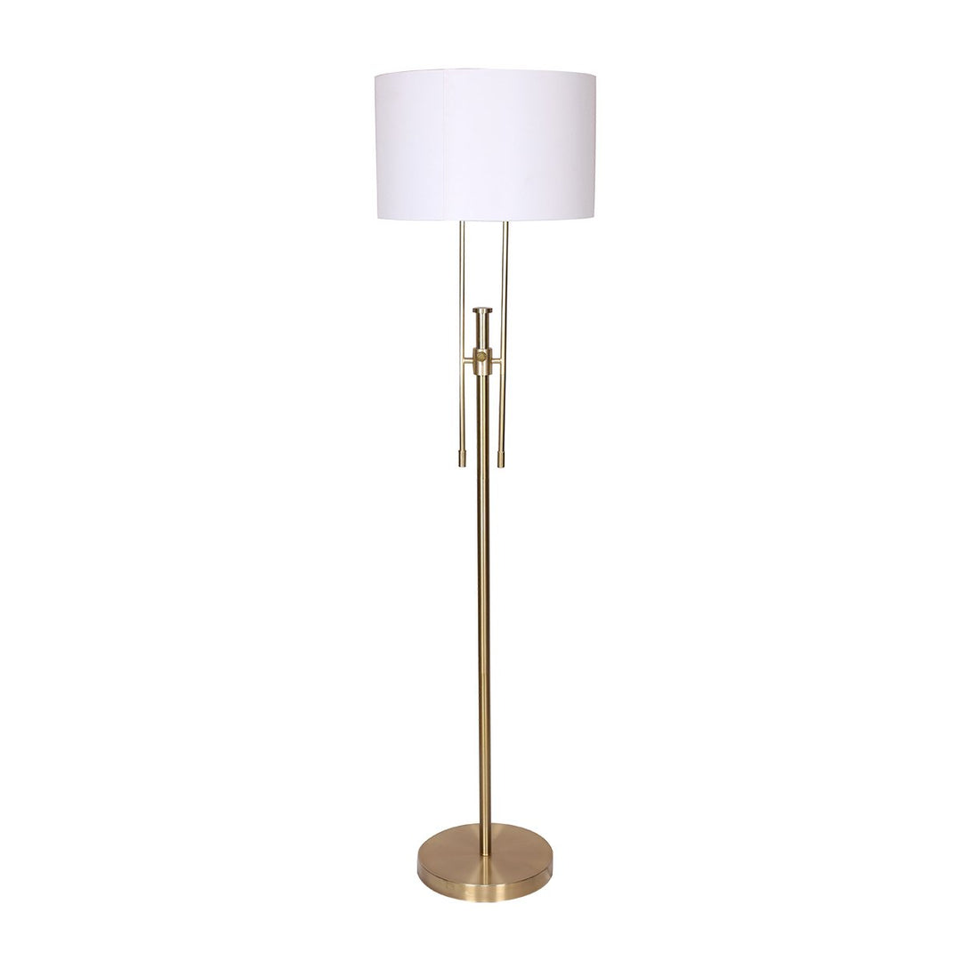 Brushed Gold Height-Adjustable Metal Floor Lamp