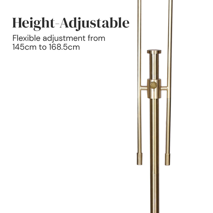 Brushed Gold Height-Adjustable Metal Floor Lamp