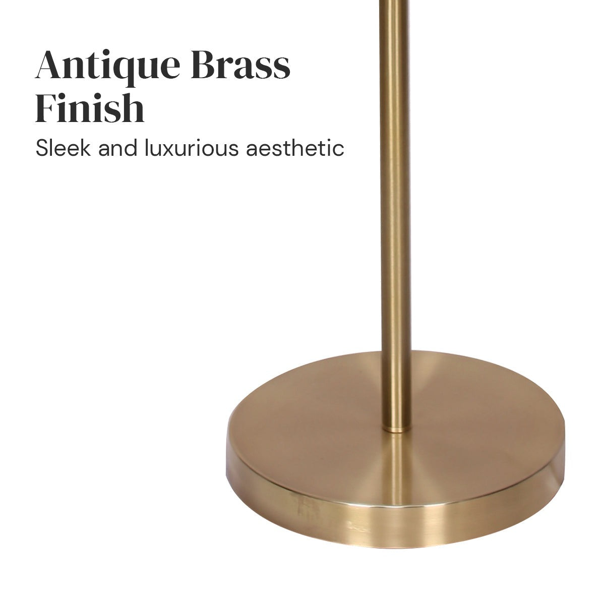 Brushed Gold Height-Adjustable Metal Floor Lamp - Homecoze