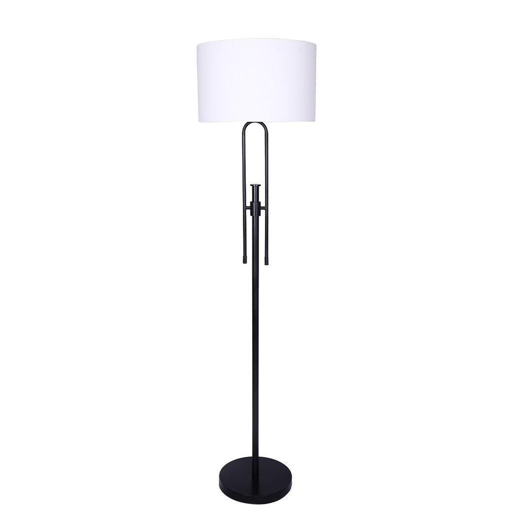 Height-Adjustable Metal Floor Lamp Matte Black