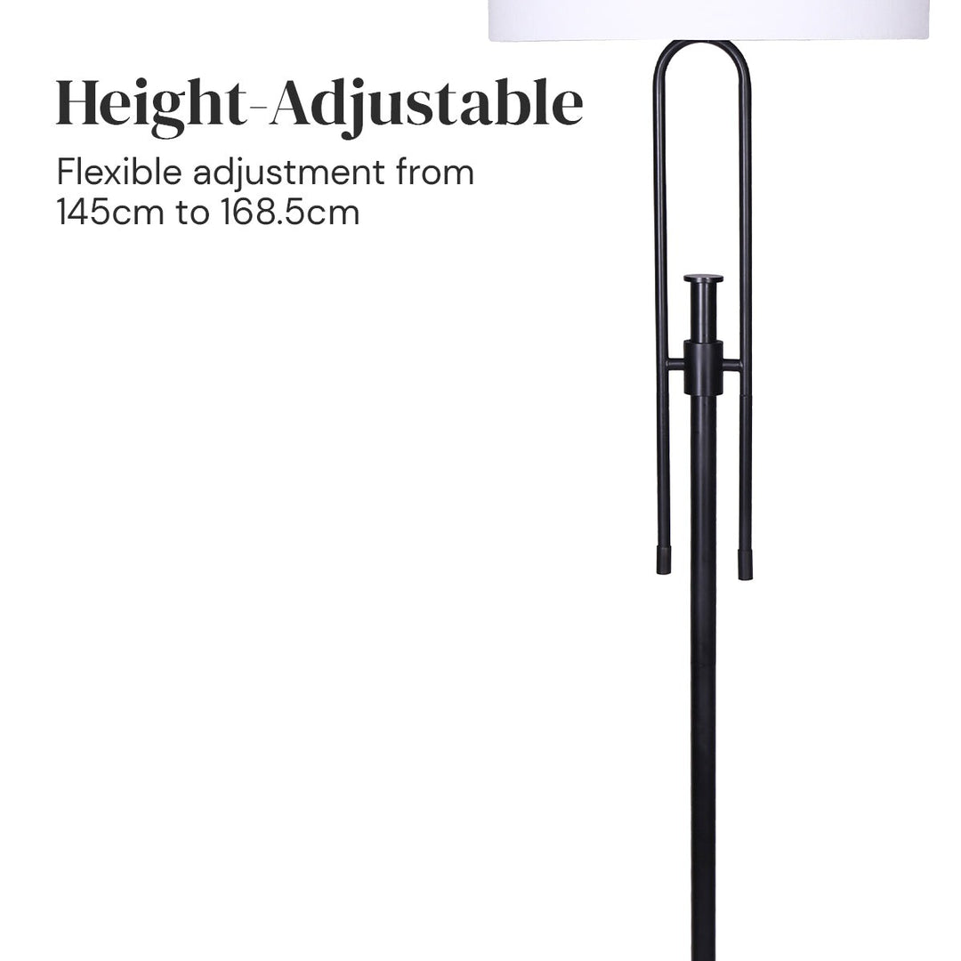 Height-Adjustable Metal Floor Lamp Matte Black