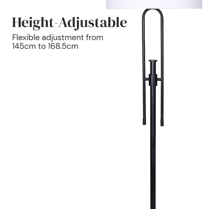 Height-Adjustable Metal Floor Lamp Matte Black