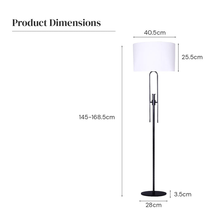 Height-Adjustable Metal Floor Lamp Matte Black