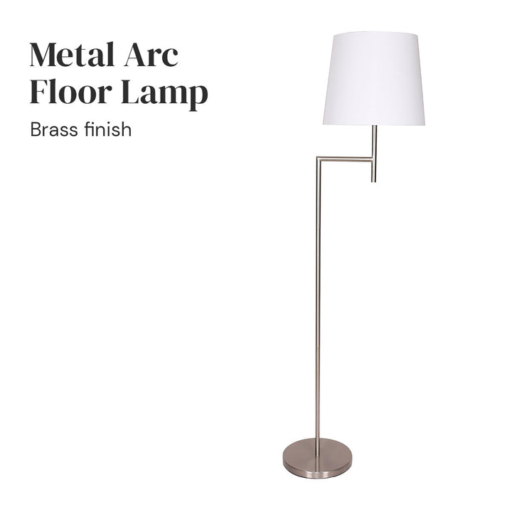 Nickel Metal Arc Floor Lamp